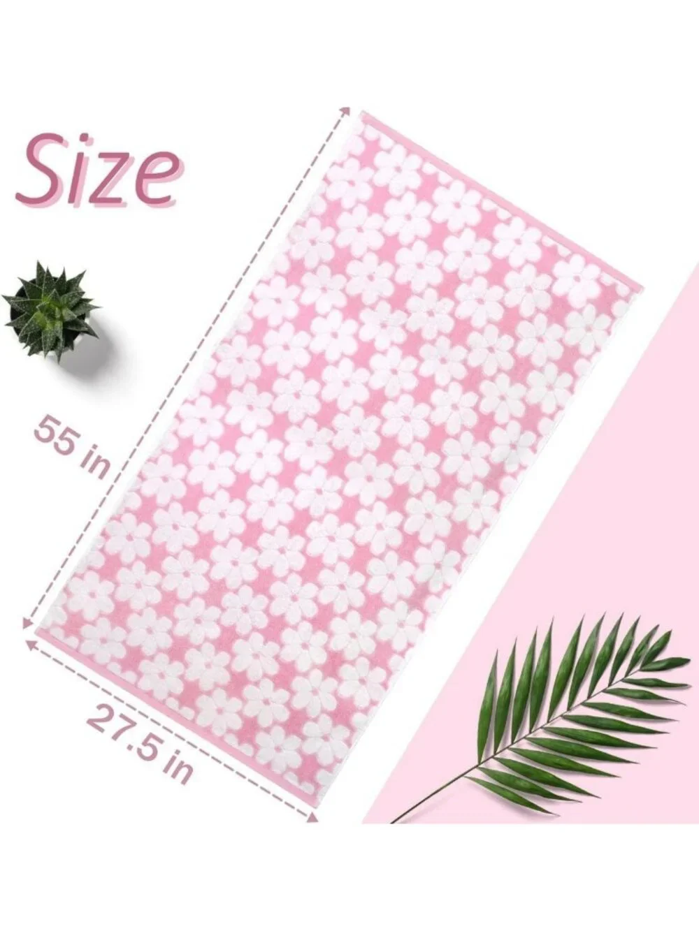 Super Absorbent Pink Bath Towels Set of 2 | Decorative 27.5x55 Inches